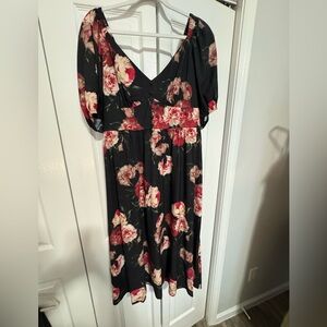 Express Dark Floral Special Occasion Dress